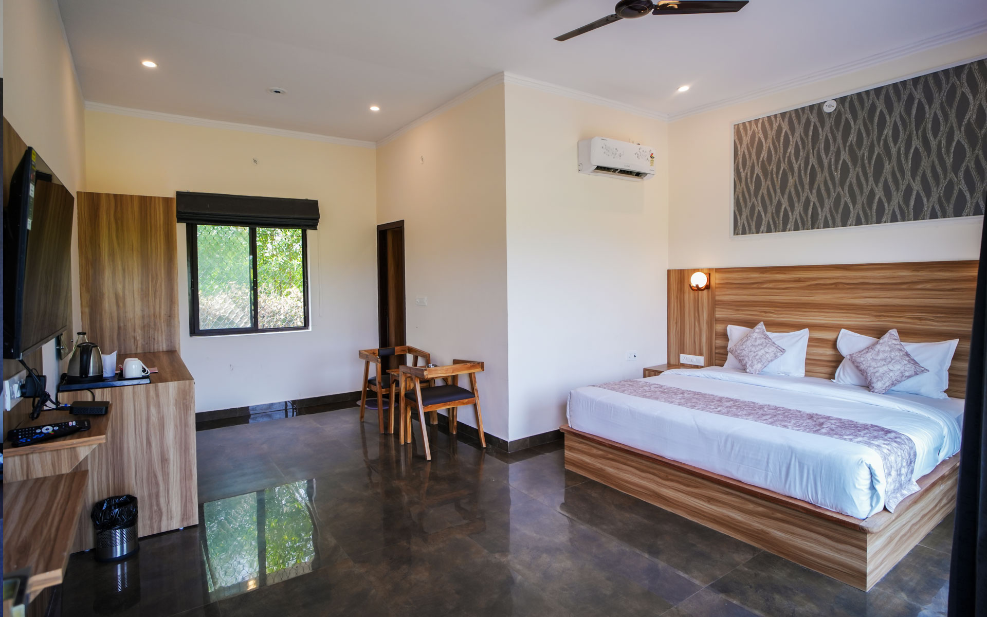 Garden View Room at Corbett Jungle resort in Chhoi, Jim Corbett, Ramnagar